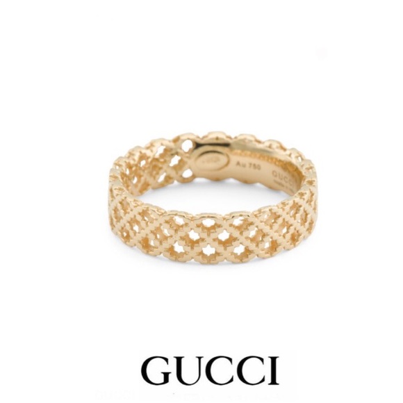 Gucci Jewelry - New Gucci 18K Gold Diamantissima Band Ring Sz 7.25